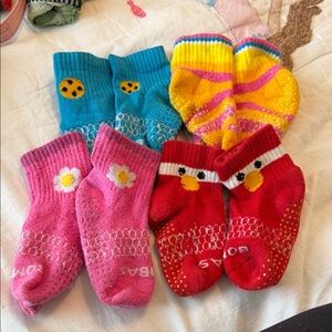 Toddler Bombas Sesame Street Non-Slip Character Socks - Pink, Red, Blue, Yellow